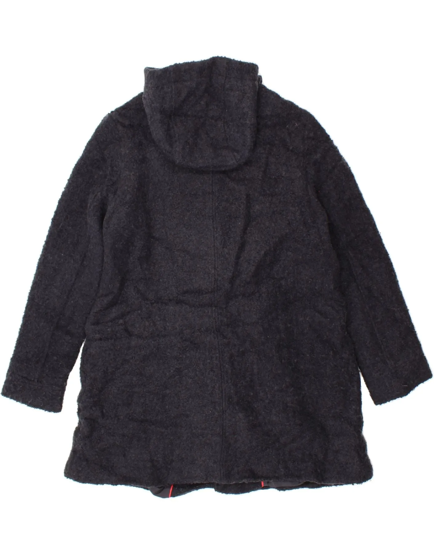 BODEN Womens Hooded Overcoat UK 14 Medium Navy Blue Acrylic