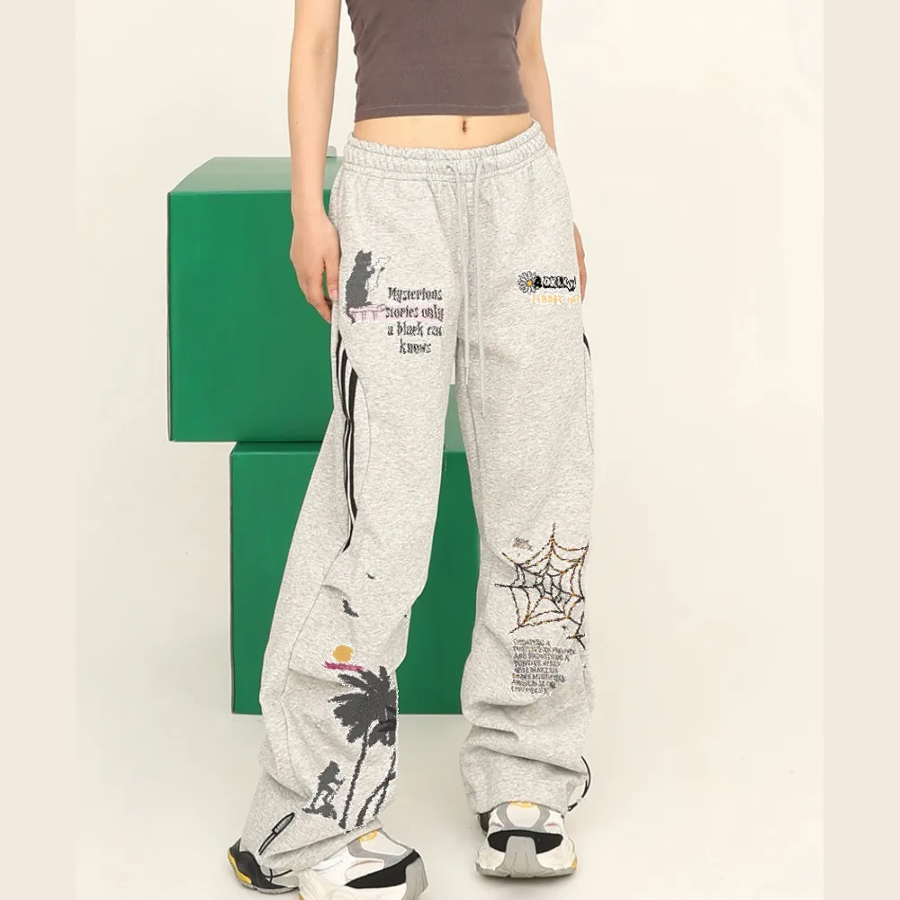 Coconut Tree Print Panel Sweatpants