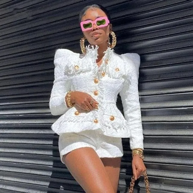 Exclusive Elegant Tweed Short Set