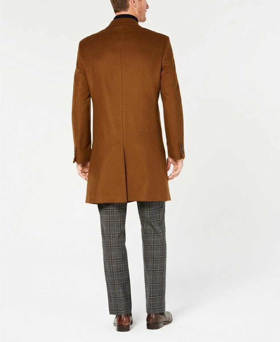 Lauren Ralph Lauren Mens Regular fit Overcoat Coat 46 R Brown Solid