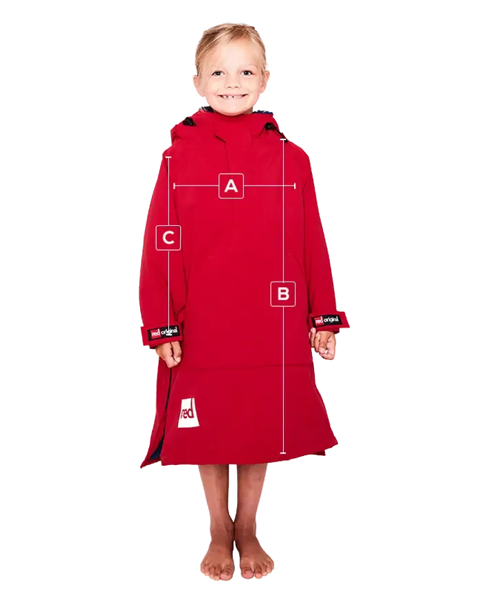 Red Original Change Kids Poncho Half-Zip Long Sleeve - Red