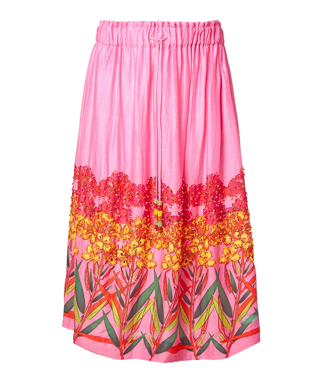 Silk and Cotton Hand Embroidered Skirt